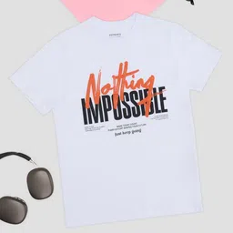 Pantaloons Junior Boys Typography Round Neck Regular Fit Short Sleeves Printed T-shirt-image-61