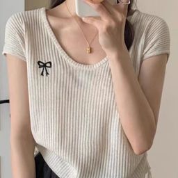 KPOP WomenShort Sleeves RegularTop-image-7