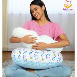 SafeChamp Lite Air Multipurpose Baby Feeding Pillow Nursing Cum Maternity Pillow - Blue-picture-16