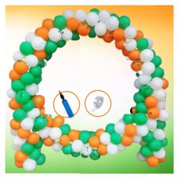 Bubble Trouble Independence Day Balloons Republic Day 26 January 15 August Celebration For Kids School Home Halls Office Room Decoration Orange White Green Latex Balloons - Pack of 152-image-97