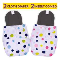 Bembika Reusable Cloth Diaper With Inserts Pack of 2  Multicolor-6