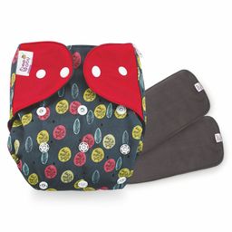 BeeBaby Bumtelligent Free Size Cotton Cloth Baby Diaper & 2 Grey RapiDry Pads  - Dark Pink-19