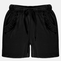 Kiddopanti Frill Detailed Pocket Hot Shorts - Black-image-53