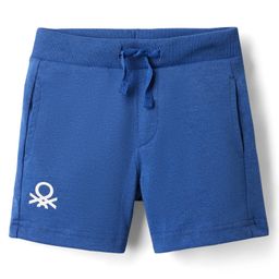 UCB Knit Knee Length Solid Shorts With Ribbed Waist - Blue-image-55