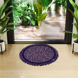 Kuber Industries Purple Round Cotton Doormats-22
