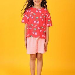 Anthrilo Girls Printed T-shirt with Shorts-57