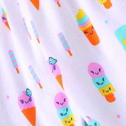 Child World Interlock Bootie Legging With Ice Cream Print - White image 3