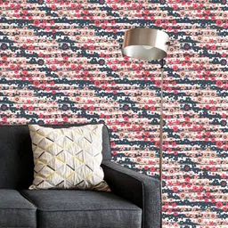 ArtzFolio Printed UV-Resistant Anti-Bacterial Flowers On Stripes Pattern Peel & Stick Wallpaper-image-33