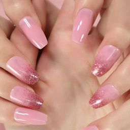 Pep Nails 24 Pcs Artificial Press On Nails With Glitter Design -Camellia image 2