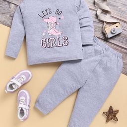 Toonyport Girls Printed Round Neck Long Sleeves T-Shirt With Jogger-image-46