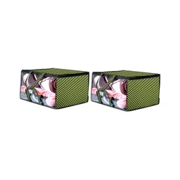 Stylista Green & Black 2 Pieces Checked Water Resistant Zippered Multi-Utility Organisers-19