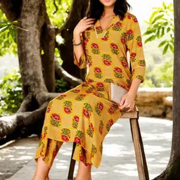 Anouk Floral Printed V-Neck Tunic And Palazzo image 4