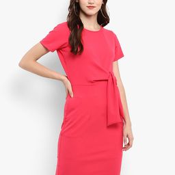 Zima Leto Women Pink Solid Sheath Dress-image-31