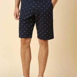 Allen Solly Navy Cotton Slim Fit Printed Shorts-image-104