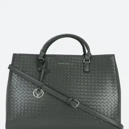 Allen Solly Grey Textured Medium Handbag-image-66