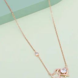 Kushal's Fashion Jewellery White Rose Gold Polished Trendy Chain pendant for Women-picture-31