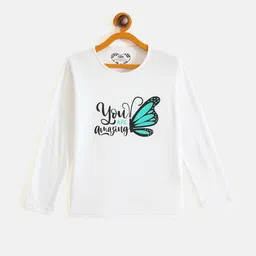 Fort Divine Girls White Butterfly Printed T-shirt-picture-12