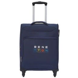 United Colors of Benetton Macau Navy Printed Soft Cabin Trolley Bag - 58 Cm-43