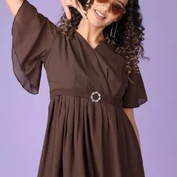 V-Mart Women Solid A-Line Dress-image-74