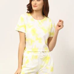 Rigo Yellow Printed Top and Short Set-image-25