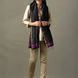 Fabindia Black Plain Stole-picture-4