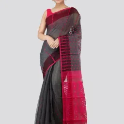 Pinkloom Grey Woven Jamdani Saree-image-21