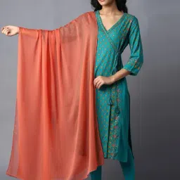 W Orange Plain Dupatta-picture-28
