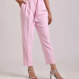 Cover Story Pink Regular Fit Trousers-image-54