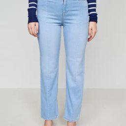 AND Light Blue Relaxed Fit Lightly Washed Jeans-image-57