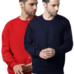 Vimal Jonney Navy Blue & Red Regular Fit Sweatshirts - Pack of 2-picture-7