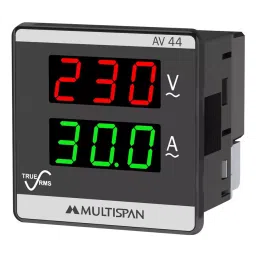 Multispan 30.0 Amp Direct Digital Ampere+Volt Meter, AV-44-14