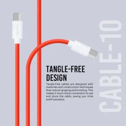 Onelife 10 65 Watt C to C Data Cable with Transfer Speed up to 480 Mbps ( Red) image 3