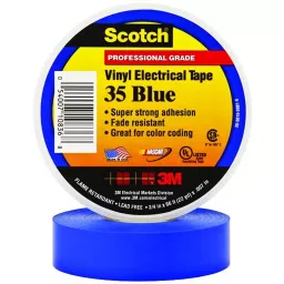 3M TAPE, INSULATION, PVC, BLUE, 0.75INX66FT, 35 BLUE (3/4X66FT)-24