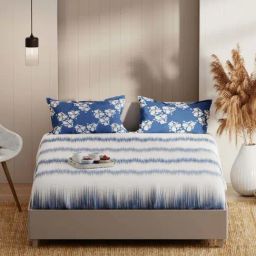 Bianca Bio-soft Feel Blue Fabric 152 TC 135 GSM Double Size Bedsheet With 2 Pillow Covers-picture-7