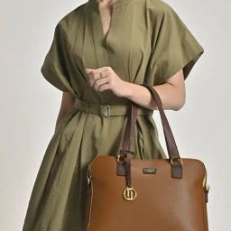 Lavie Luxe Tan LX Mento25 Laptop Satchel Handbag-image-38