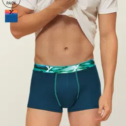 XYXX Blue Micro Modal Trunks - Pack of 2-image-10