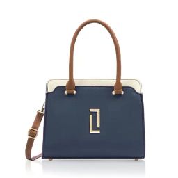 Lavie Luxe Navy LX Ameen 3c Md Satchel Handbag-image-7