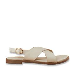 Ginger by Lifestyle Women's Off White Cross Strap Sandals-image-43