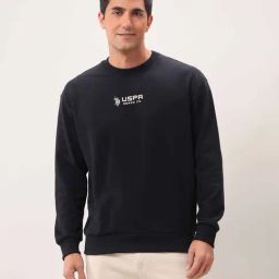 U.S. Polo Assn. Denim Co. Black Cotton Boxy Fit Printed Sweatshirt-13