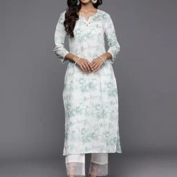 Varanga Green Cotton Tie & Dye Straight Kurta-image-23