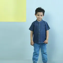 The Mom Store Boys Blue Cotton Shirt-picture-21
