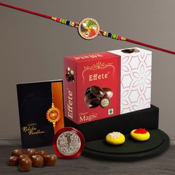 DeoDap Rakhi With Chocolate Roli Chawal Coin & Greeting Card Gift Set-30