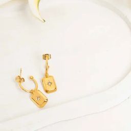 Perfectly Average Star Pendant Hoops for Women & Girls-81