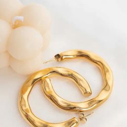 Perfectly Average XL Hammered Hoops for Women & Girls-80