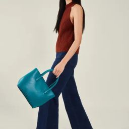 Accessorize London Teal Solid Handbag-18