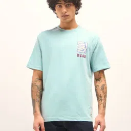 The Bear House Green Cotton Oversized Printed T-Shirt-picture-49