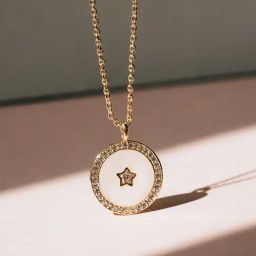 Perfectly Average Star Coin Enamel Necklace for Women & Girls-picture-27
