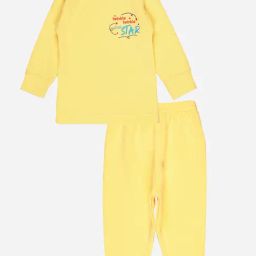 Bodycare Kids Yellow Printed Full Sleeves Thermal T-Shirt with Pants-image-51