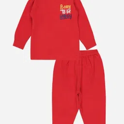Bodycare Kids Red Printed Full Sleeves Thermal T-Shirt with Pants-picture-34