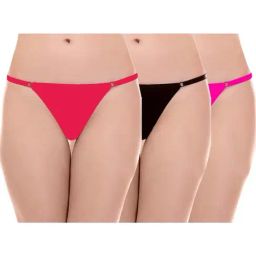 AROUSY Black & Red Thong Panties - Pack Of 3-image-95